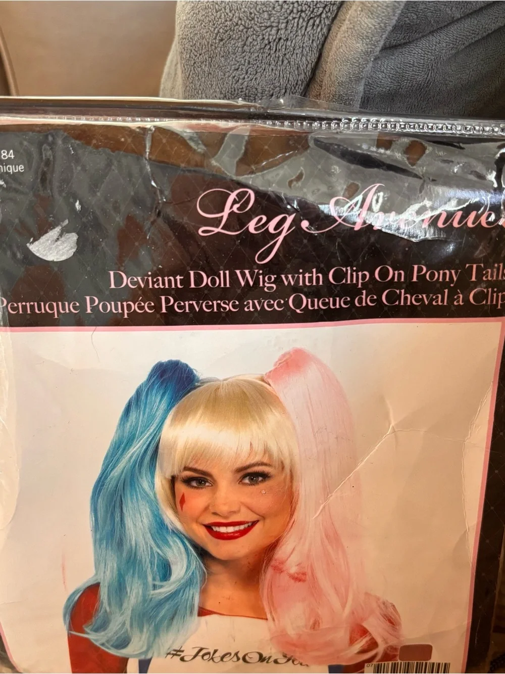 Avenue Deviant Doll costume wig blonde bob with detachable clip on ponytails